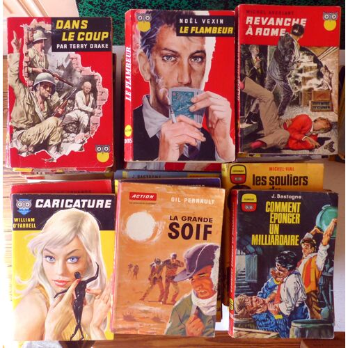 Lot De 90 Romans Policiers, D'Action Et D'Espionnage - Collection La Chouette Éditions Ditis 1955-1961 - Par Anthony Morton, Jean-Pierre Ferrière, André Héléna, Noël Vexin, Bruno Bax, Michel Averlant