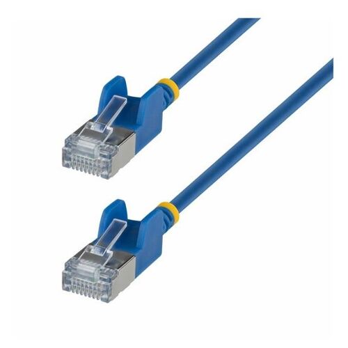 Startech - Cordon de raccordement - RJ-45 (M) pour RJ-45 (M) - 50 cm - 3.7 mm - U / FTP (Paire torsadée blindée) - CAT 6a - sans crochet, ultra-mince, cuivre tressé - bleu