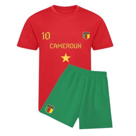 Ensemble Foot Maillot Et Short Inspiré Cameroun – Collection Enfant