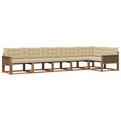 Vidaxl Ensemble De Canapés D'extérieur 6 Pcs Naturel Et Beige