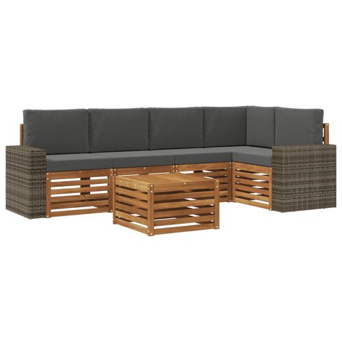 vidaXL Ensemble de canapé d'angle 6 pcs Naturel et Anthracite