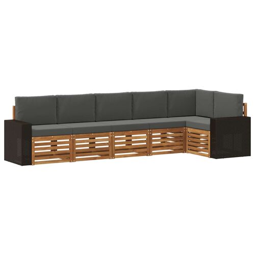 vidaXL Ensemble de canapé d'angle 6 pcs Naturel et Anthracite