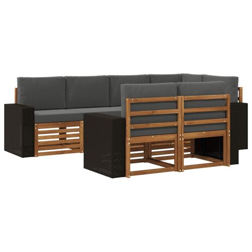 vidaXL Ensemble de canapé d'angle 7 pcs Naturel et Anthracite