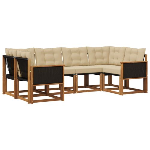 Vidaxl Ensemble De Canapés D'extérieur 6 Pcs Naturel Et Beige