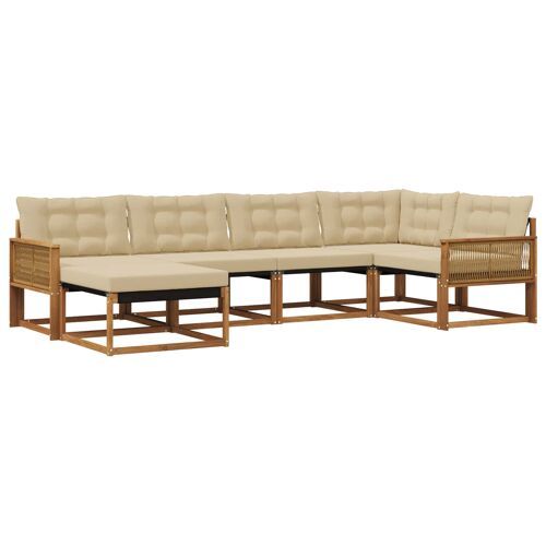 Vidaxl Ensemble De Canapés D'extérieur 6 Pcs Naturel Et Beige