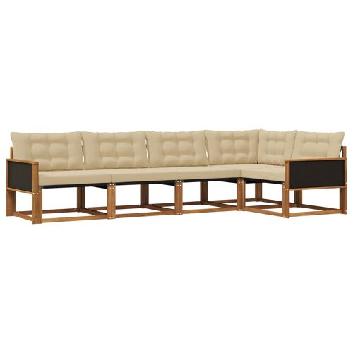 Vidaxl Ensemble De Canapés D'extérieur 5 Pcs Naturel Et Beige