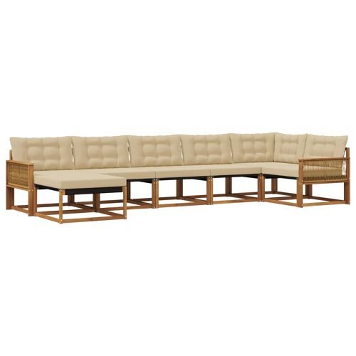 Vidaxl Ensemble De Canapés D'extérieur 7 Pcs Naturel Et Beige