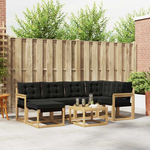 Vidaxl Ensemble De Canapés D'extérieur 7 Pcs Blanc Et Noir