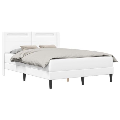 vidaXL Cadre de lit avec matelas Blanc 120 x 200 cm Simili cuir