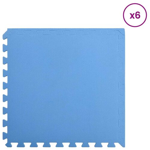 vidaXL Tapis de sol de piscine 6 pcs Bleu 2,16 ¿ Mousse EVA