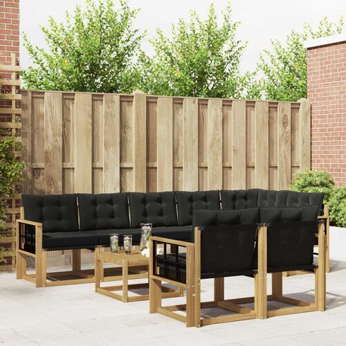 Vidaxl Ensemble De Canapés D'extérieur 9 Pcs Blanc Et Noir