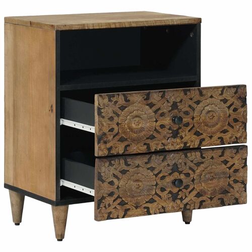 vidaXL Armoire de lit Marron 50 x 33 x 60 cm Bois de mangue massif