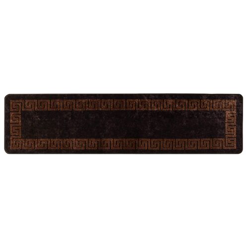 Vidaxl Coureur De Tapis Marsa Noir 100 X 400 Cm Polyester Et Pvc
