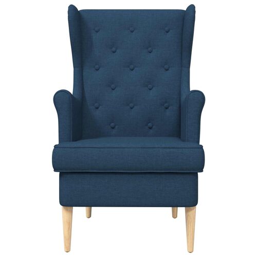 vidaXL fauteuil Bleu tissu