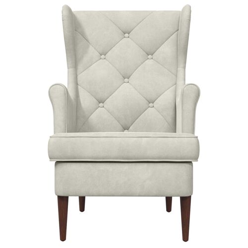 vidaXL fauteuil Crème Velours