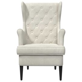 vidaXL fauteuil Crème Velours
