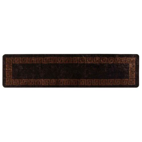 Vidaxl Coureur De Tapis Marsa Noir 100 X 450 Cm Polyester Et Pvc