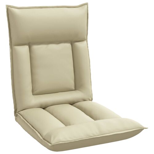 vidaXL Fauteuil de sol Crème 55 x 61 x 70 cm Simili cuir