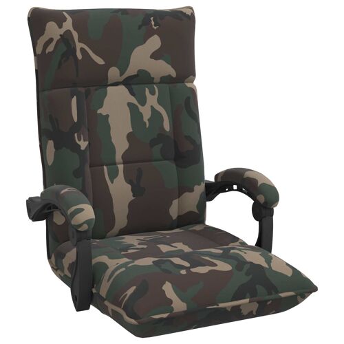 vidaXL Fauteuil de sol Vert armée 66 x 66 x 80 cm tissu
