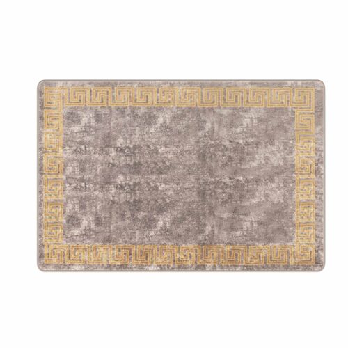 Vidaxl Coureur De Tapis Marsa Gris 100 X 150 Cm Polyester Et Pvc