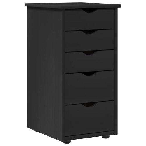 vidaXL Armoire Noir 34 x 39 x 61,5 cm Bois de Pin Massif