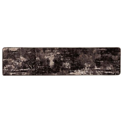 Vidaxl Coureur De Tapis Marsa Noir 80 X 450 Cm Polyester Et Pvc
