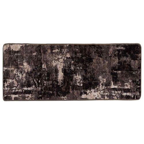 Vidaxl Coureur De Tapis Marsa Noir 100 X 200 Cm Polyester Et Pvc