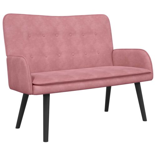 vidaXL Canapé deux places Rose 115 x 61 x 87 cm Velours