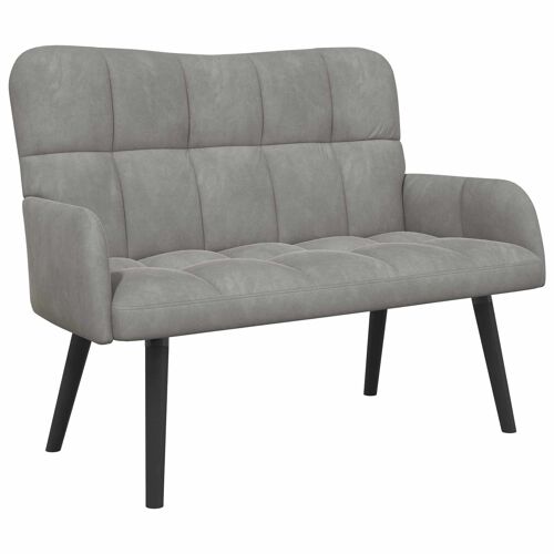 vidaXL Canapé deux places Gris clair 115 x 61 x 87 cm Velours