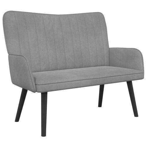 vidaXL Canapé deux places Gris clair 115 x 61 x 87 cm Velours