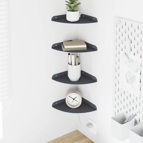 vidaXL Étagère flottante avec étagère 4 pcs Anthracite 18 x 18 x 2 cm