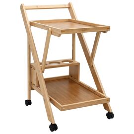 vidaXL Chariot de Cuisine avec Roues Naturel 65 x 40,5 x 76,5 cm