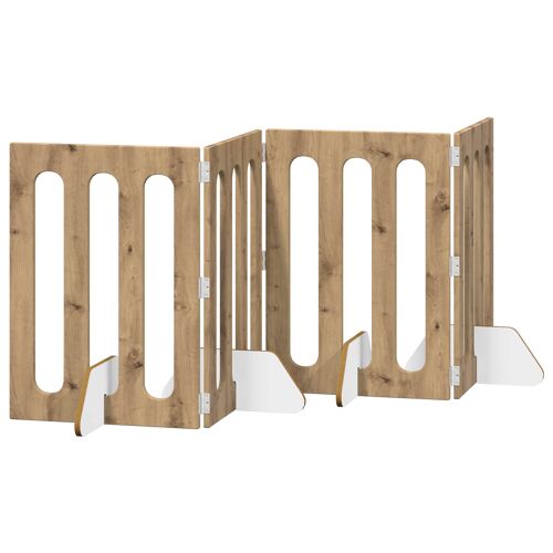 Vidaxl Clôture Pliable Pour Animaux 4 Pcs Chêne Artisanal