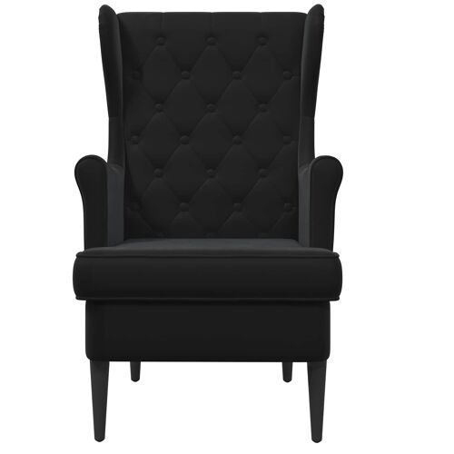 vidaXL fauteuil Noir Velours