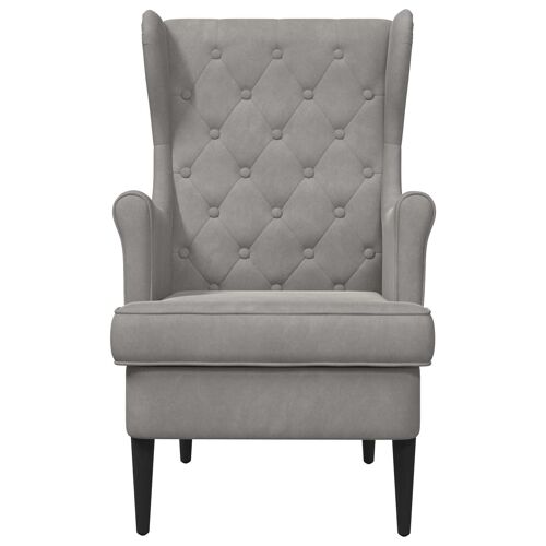 vidaXL fauteuil Gris clair Velours