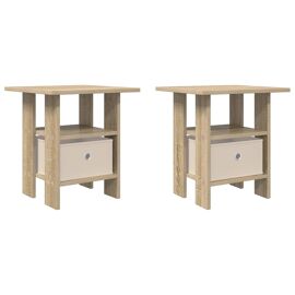 vidaXL Table de chevet avec tiroir 2 pcs Chêne Sonoma 41 x 40 x 45 cm