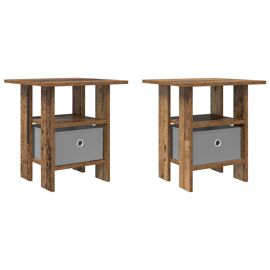 vidaXL Table de chevet avec tiroir 2 pcs Bois ancien 41 x 40 x 45 cm