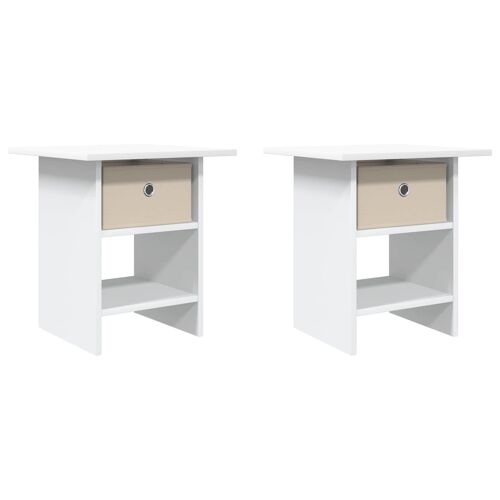 vidaXL Table de chevet 2 pcs Blanc 41 x 40 x 45 cm Bois d'ingénierie