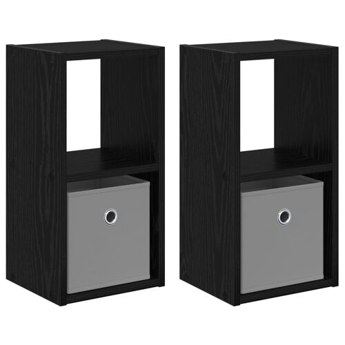 vidaXL Table de chevet 2 pcs Chêne noir 25,5 x 22 x 49,5 cm