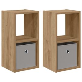 vidaXL Table de chevet 2 pcs Chêne artisanal 25,5 x 22 x 49,5 cm