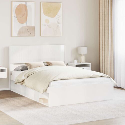 vidaXL Tête de lit Blanc brillant Bois d'ingénierie