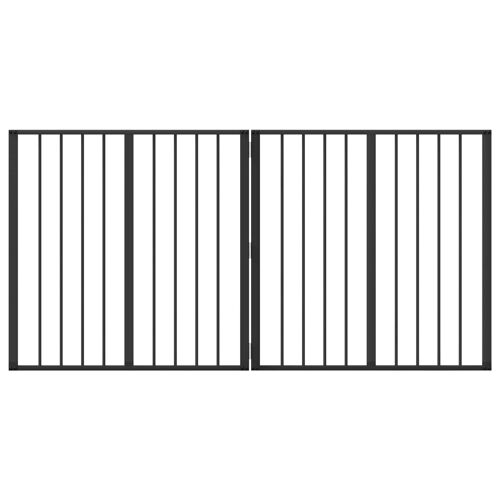 Vidaxl Porte Pour Chien 2 Pcs Noir 80 X 80 Cm Acier Galvanisé