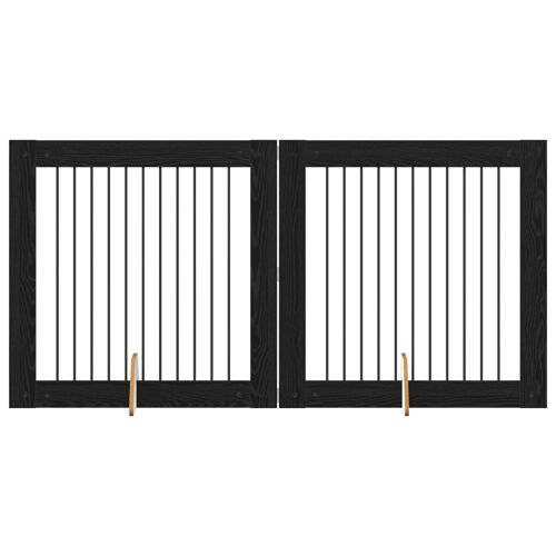 Vidaxl Portillon Pour Chien Avec Supports 2 Pcs Chêne Noir