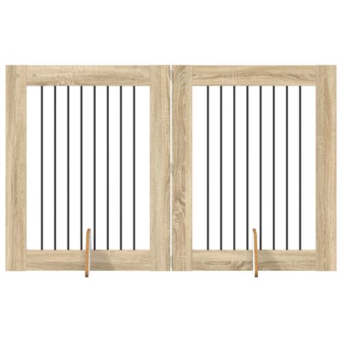 Vidaxl Portillon Pour Chien Avec Supports 2 Pcs Chêne Sonoma