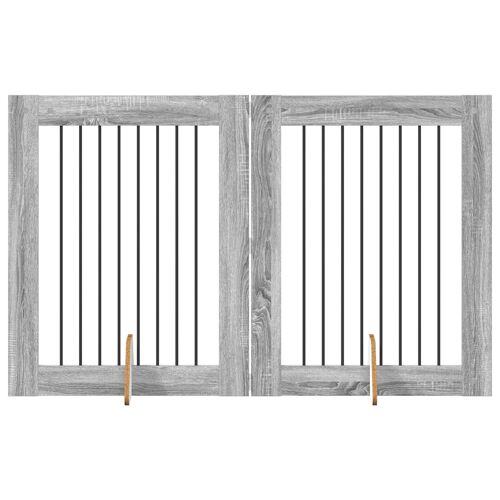 Vidaxl Portillon Pour Chien Avec Supports 2 Pcs Sonoma Gris