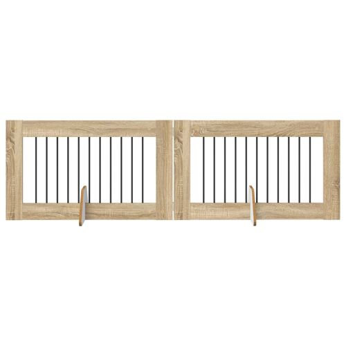 Vidaxl Portillon Pour Chien Avec Supports 2 Pcs Chêne Sonoma