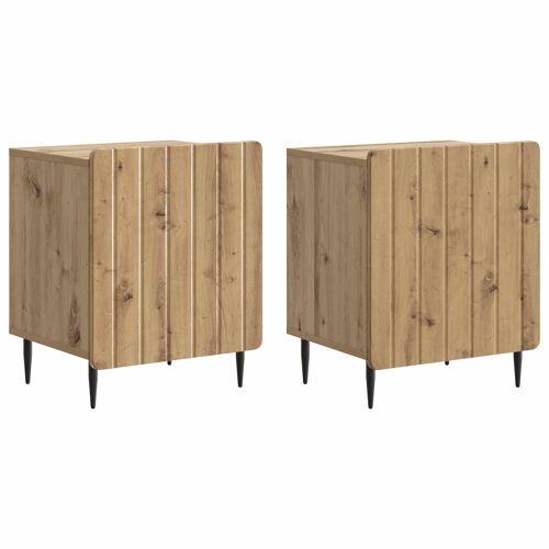 vidaXL Cabinet de chevet 2 pcs Chêne artisanal 43 x 34,5 x 52 cm