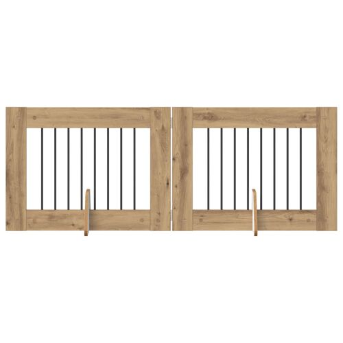 Vidaxl Portillon Pour Chien Avec Supports 2 Pcs Chêne Artisanal