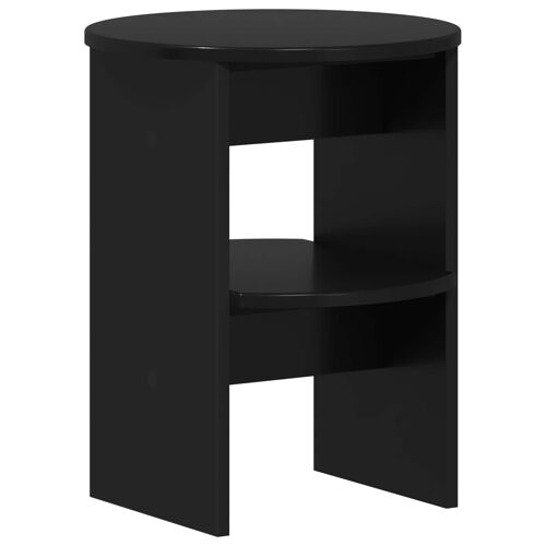 vidaXL Meuble d'appoint Noir Ø40 x 50 cm Bois d¿ingénierie