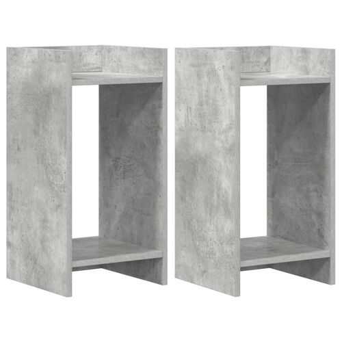 vidaXL Support de Plante avec étagère 2 pcs Gris Béton 30 x 30 x 60 cm